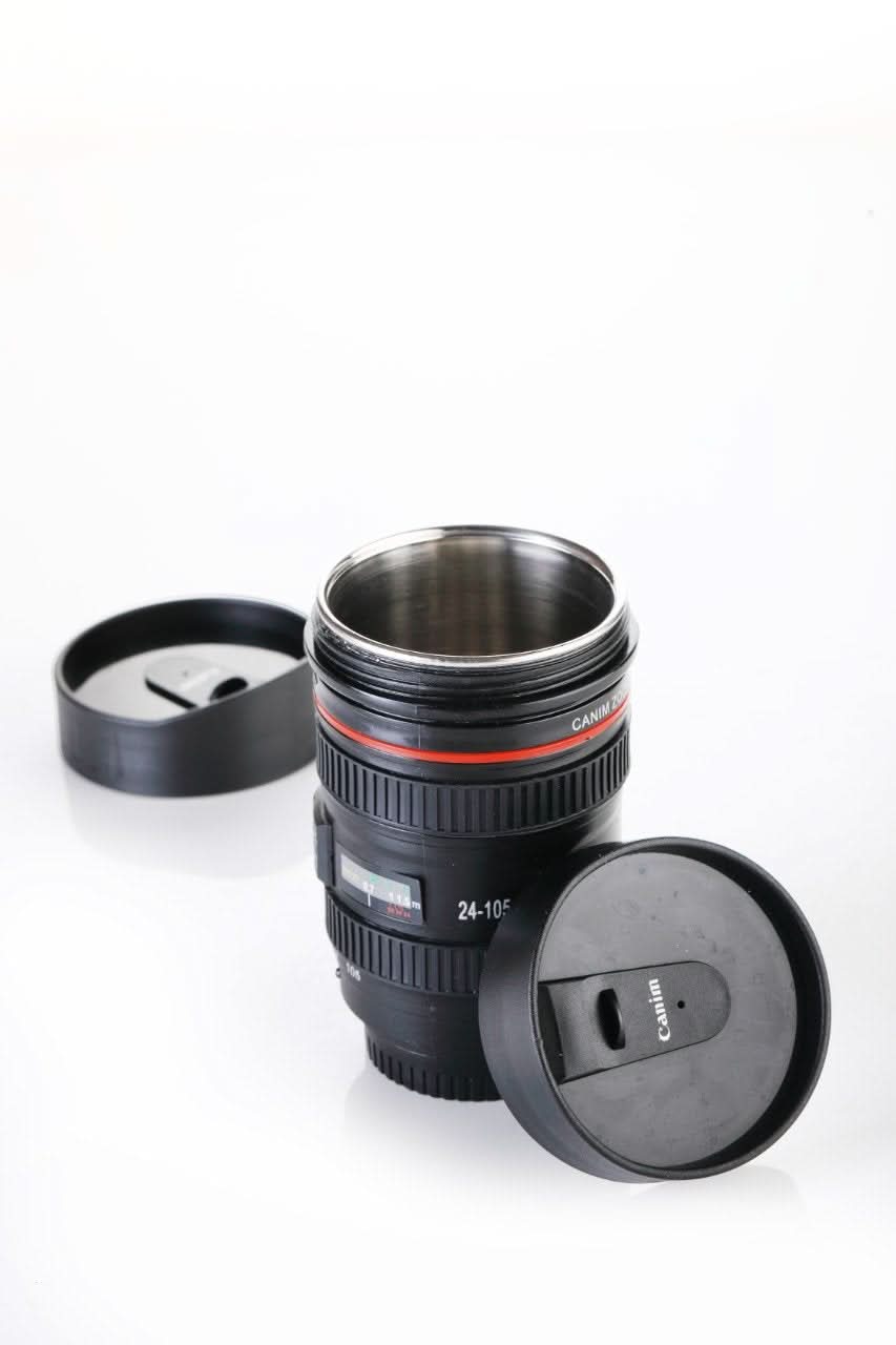 Camera Lens Coffee Mug Flask with Lid Unique Travel Tumbler