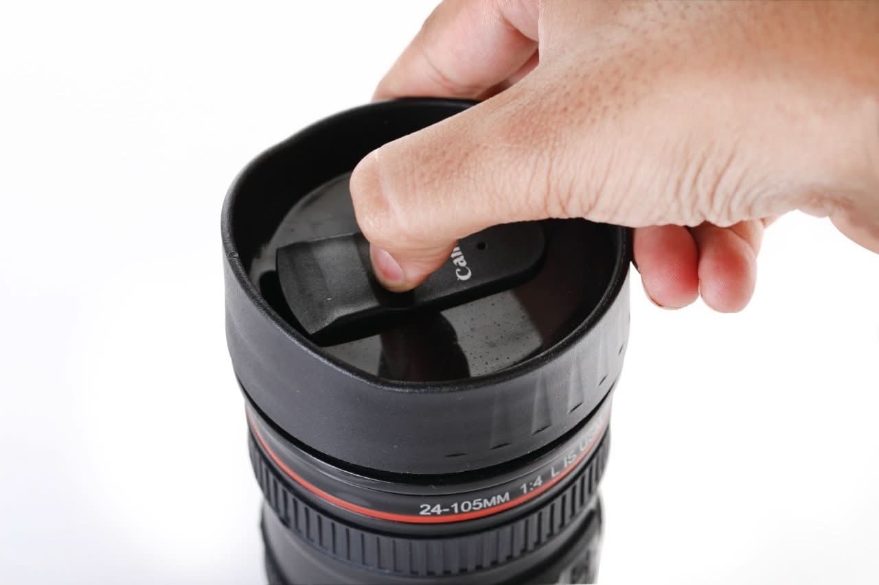 Camera Lens Coffee Mug Flask with Lid Unique Travel Tumbler