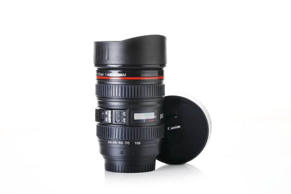Camera Lens Coffee Mug Flask with Lid Unique Travel Tumbler