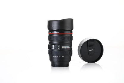 Camera Lens Coffee Mug Flask with Lid Unique Travel Tumbler