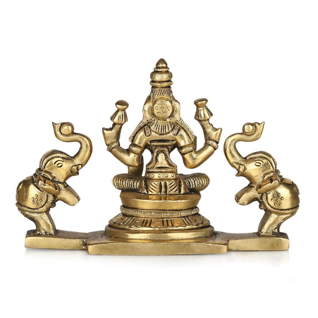 Brass Gajalakshmi Idol Medium - HalfPe