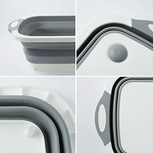 Foldable Chopping Board Dish Rack Washing Bowl  Draining Basket (3 in 1) HP DD