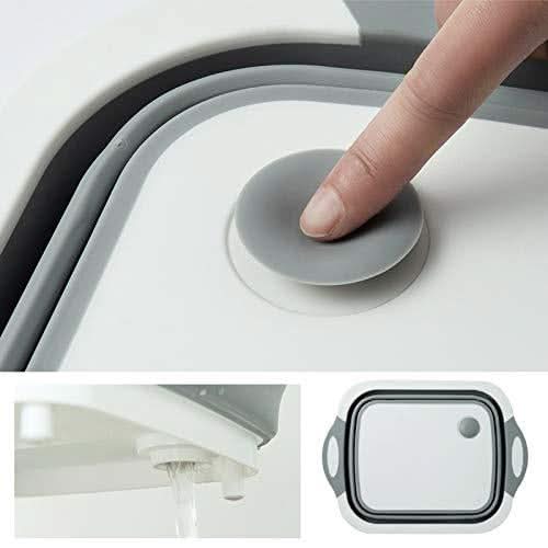 Foldable Chopping Board Dish Rack Washing Bowl  Draining Basket (3 in 1) HP DD