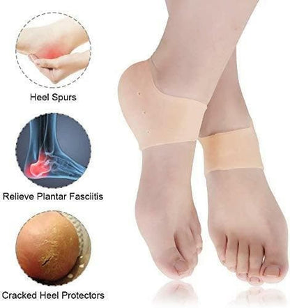 Zarked Heel leg pain relief products And Heel Pad for Men And Women - Beige Free Size - 1 Pair (anti crack Socks) - HalfPe