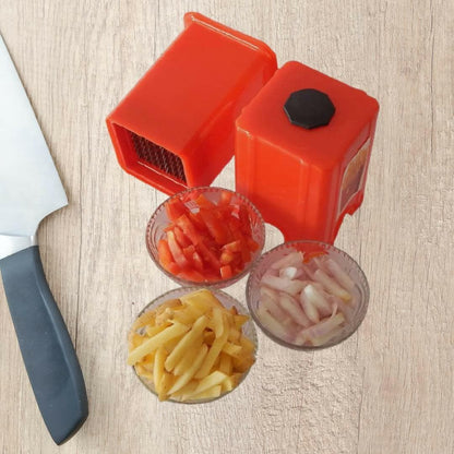 French Fried Cutter For Manual Slices (Red) - HalfPe