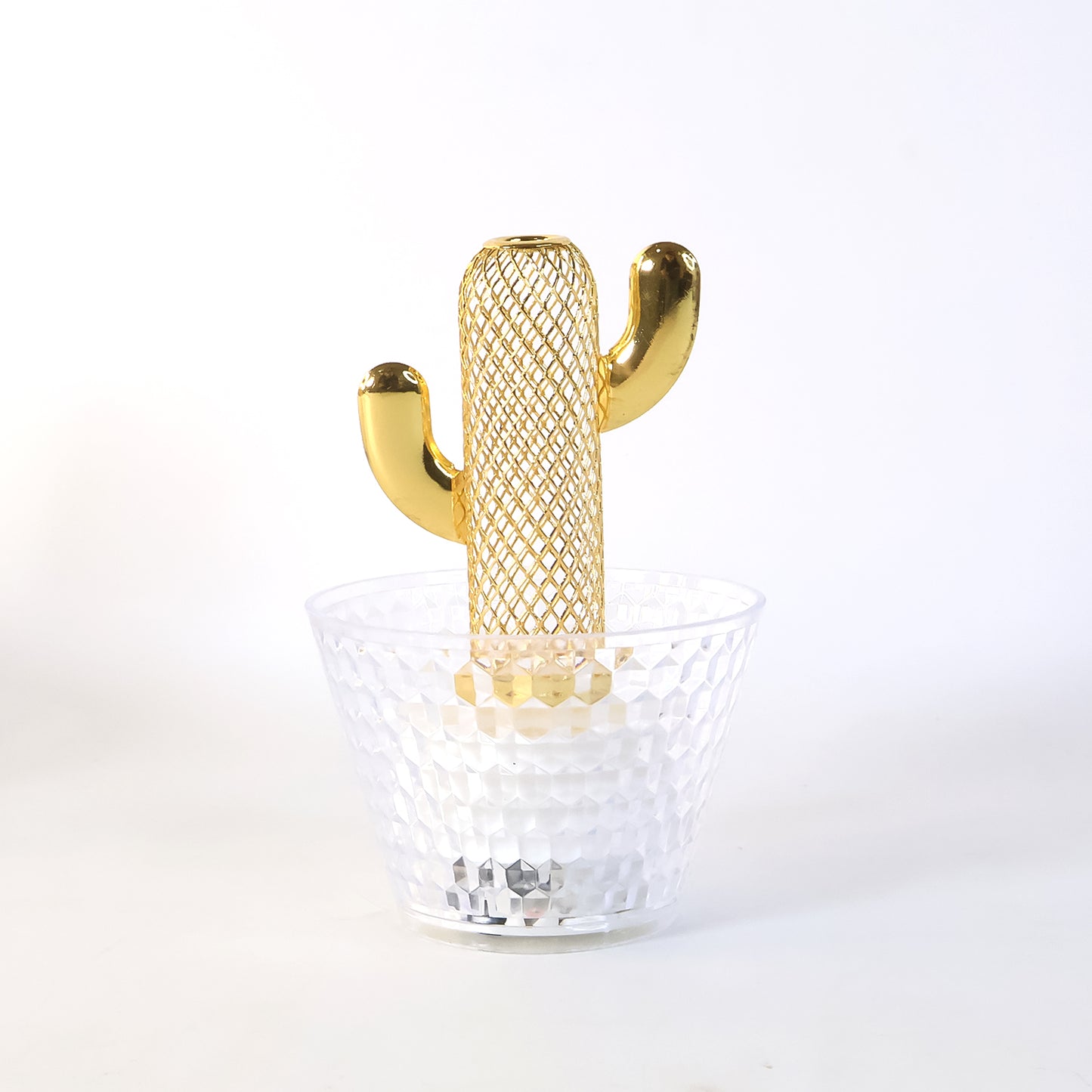 Cactus Design LED Flameless Decorative Candles with Crystal Effect Cup Holder – Battery Operated Warm White Glow Lights for Home(6 Pc)