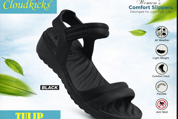 Cloudkicks Womens Tulip Comfort Slippers Lightweight Anti Skid Daily Footwear AGARWAL ENTEPRISES