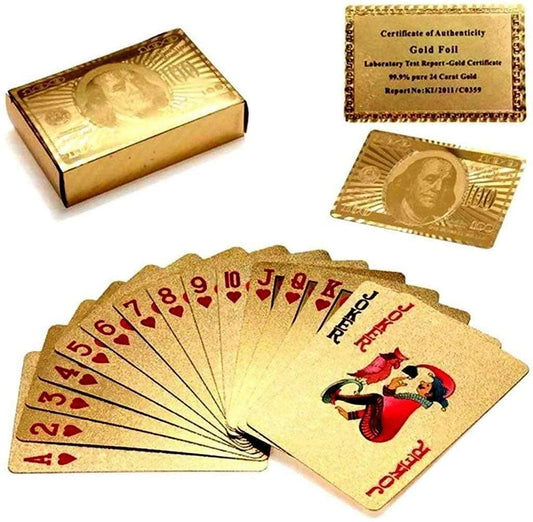 Waterproof Cards, Flexible PVC Plastic Gold Playing Cards Premium Poker Cards Gold Waterproof Playing Cards - HalfPe