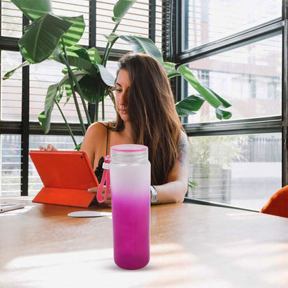 350ml Glass Bottle with Time Markers Stay Hydrated Daily