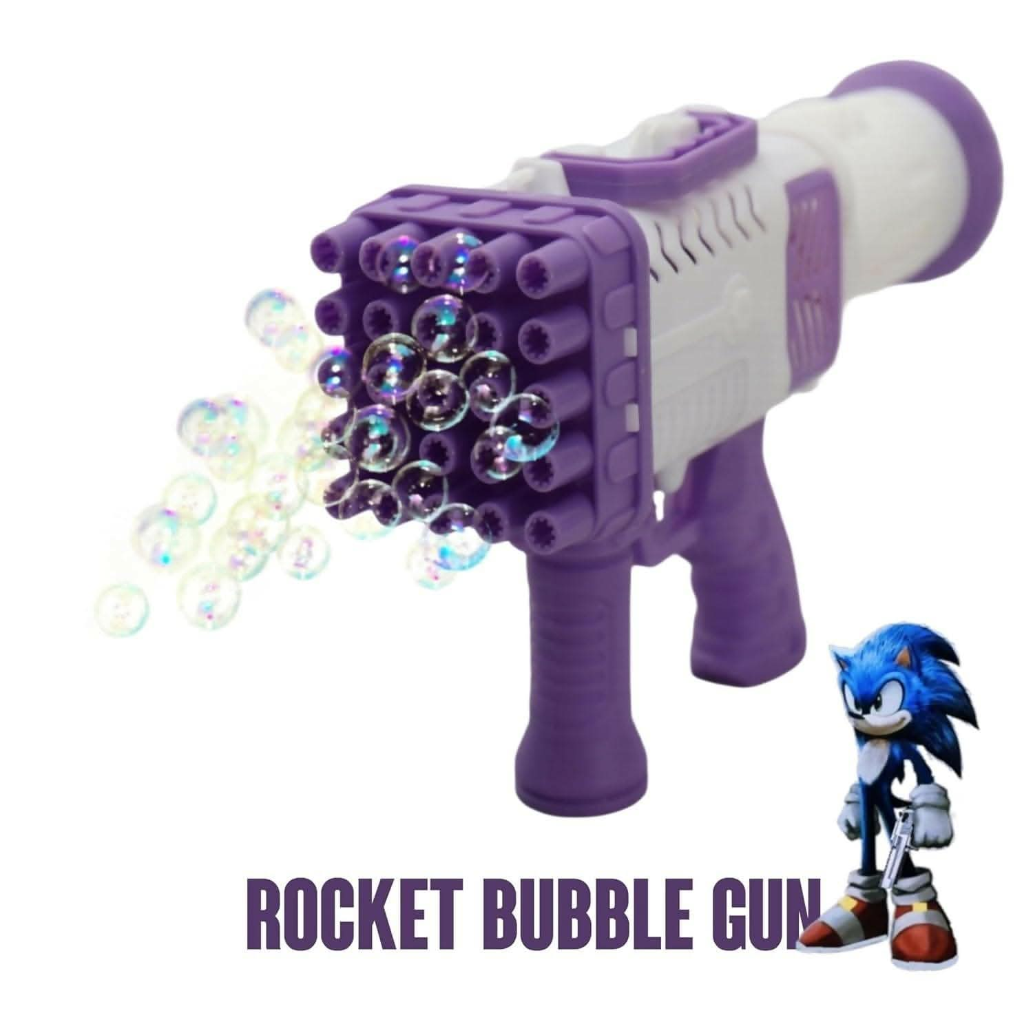 25 Holes Electric Bubble Gun Toy (Purple) - HalfPe