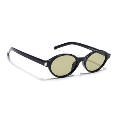 Bloom Black Oval Sunglasses for Men and Women - Style 2186 - view 2