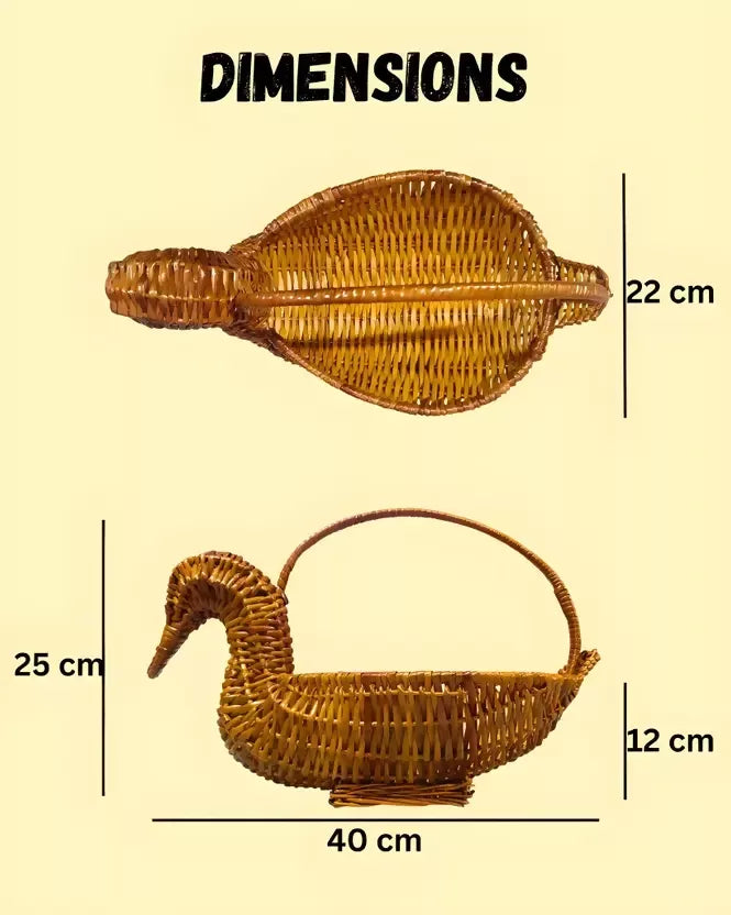 The Taurus Threads Swan-Shaped Bamboo Fruit & Vegetable Basket – Gold JPS PRODUCTS (ACHSA)
