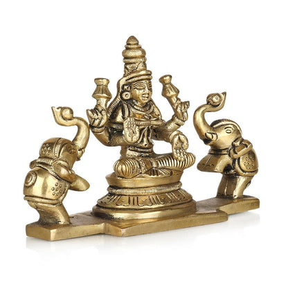 Brass Gajalakshmi Idol Medium - HalfPe