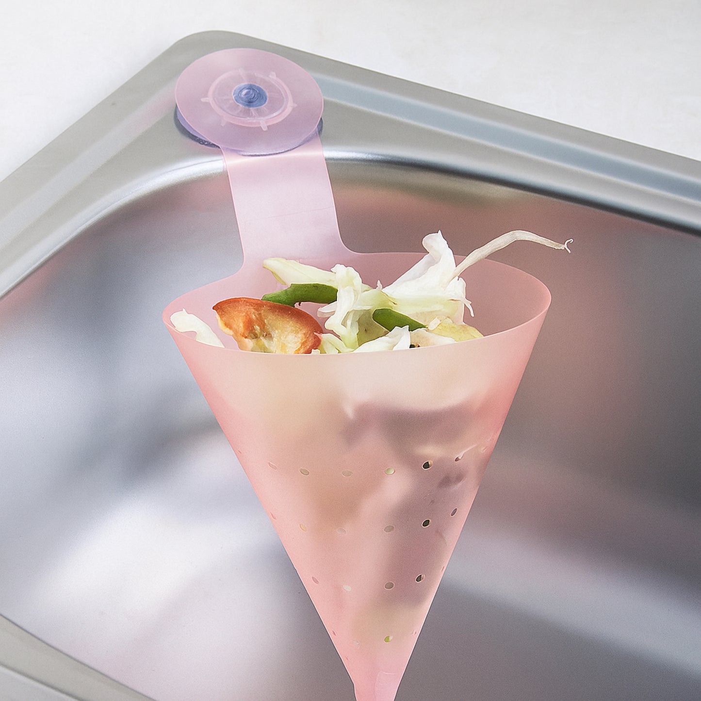 Multipurpose Hanging Sink Corner Strainer With Suction Cup (1 Pc)