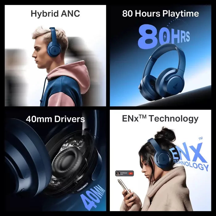 boAt Rockerz 512 ANC, BEAST Mode, ENx Tech, App Support Bluetooth (Multicolor)