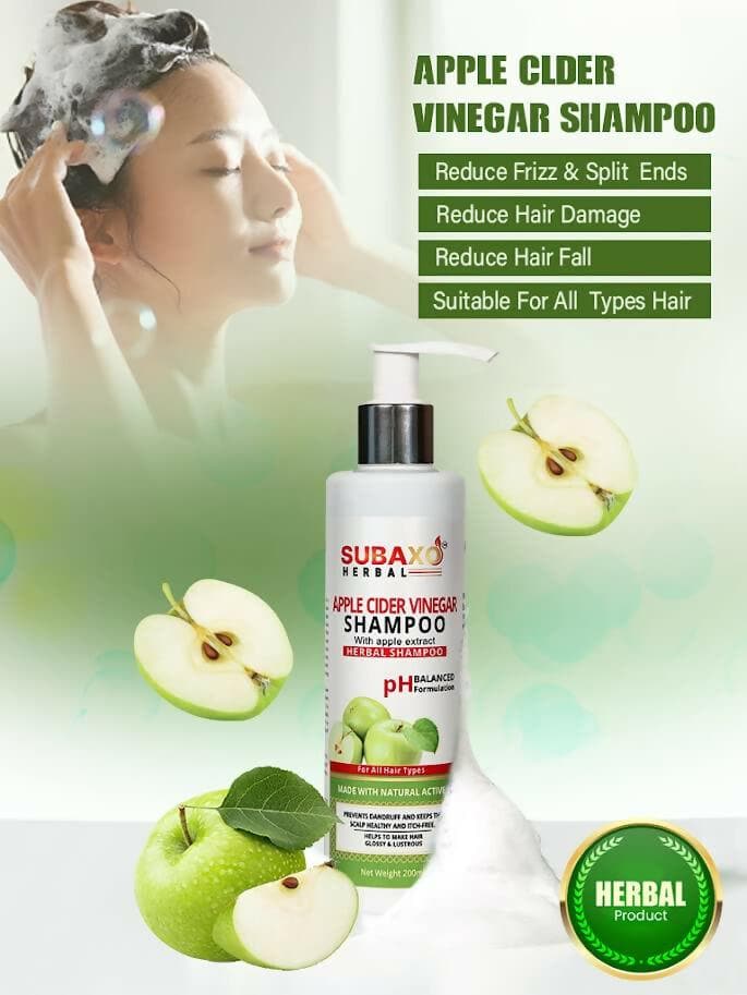 SUBAX Apple Cider Vinegar Shampoo(200 ml) and Neem & Tulsi Herbal Face Wash (100ml) Combo - HalfPe