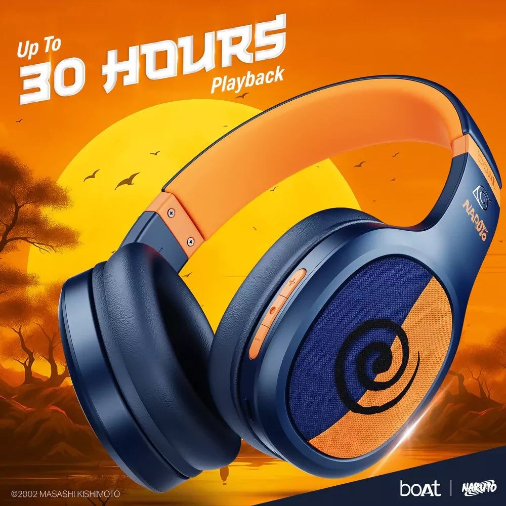 boAt Rockerz 460 Naruto Series - Naruto Edition Bluetooth Headphones (Blue, Orange) xpresselectronics
