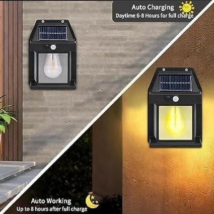 Eloxee Solar Wall Lights Outdoor Wireless Light Fixture Waterproof Exterior Lighting with Clear Panel (Medium 1,Multi-Colour) - HalfPe