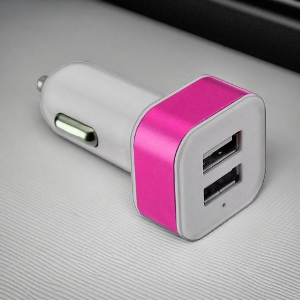 Dual USB Car and Motorcycle Charger Adapter with 2.1A and 1A Outputs (Random Colour)