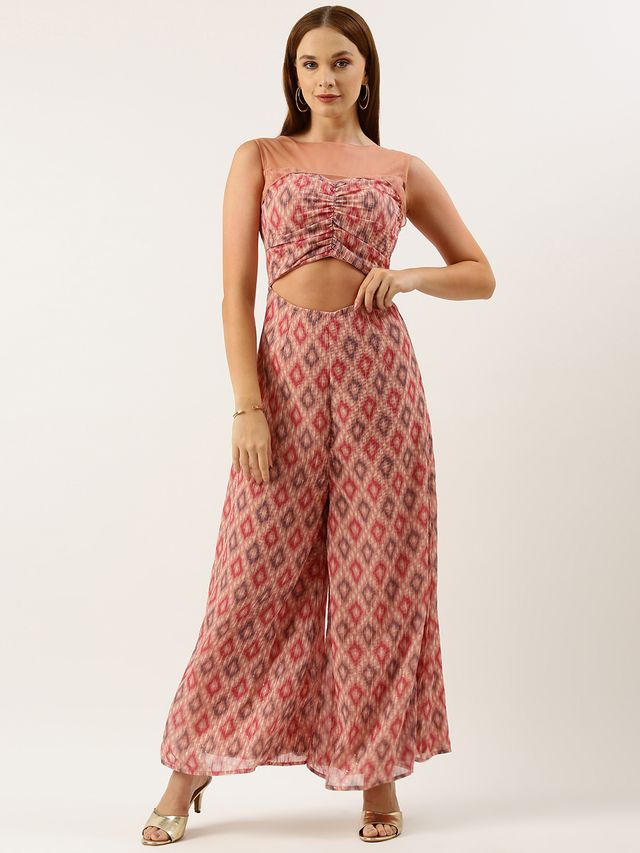 Bollywood Vogue Ready To Wear Multicolored Georgette Digital Printed Jumpsuit