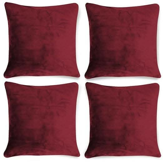 Lushomes Burgundy cushion cover 16x16, sofa cushion covers, sofa pillow cover (Set of 10, 16x16 Inches) - HalfPe