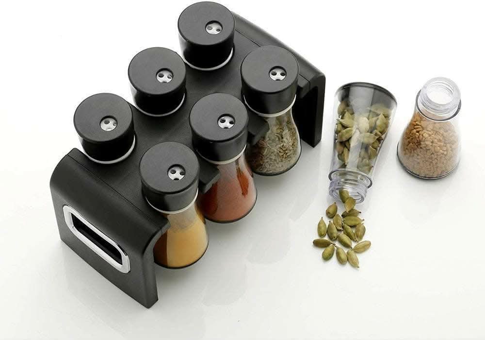Plastic Spice Rack Masala Organiser (6 Pcs) - HalfPe
