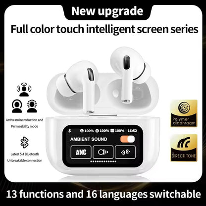 ANC Wireless Earphones A9 Pro - Bluetooth 5.4, LED Touch, Noise Cancellation & Wireless Charging (TPT)