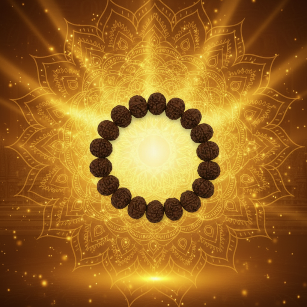 10 Mukhi Rudraksha Bracelet – Sacred Vishnu Bead Spiritual Protection Wrist Mala