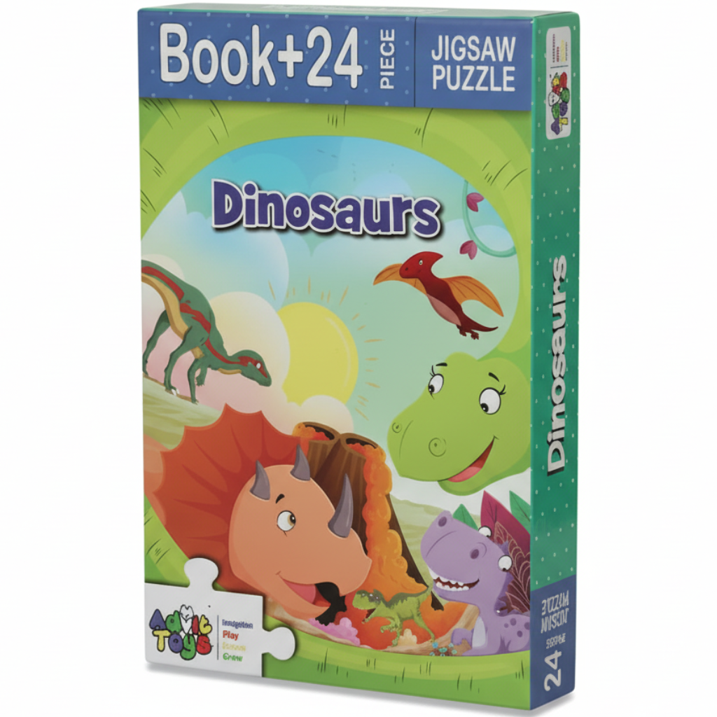 Dinosaurs Kids Jigsaw Puzzle with Book – Advit Toys Prints Publications