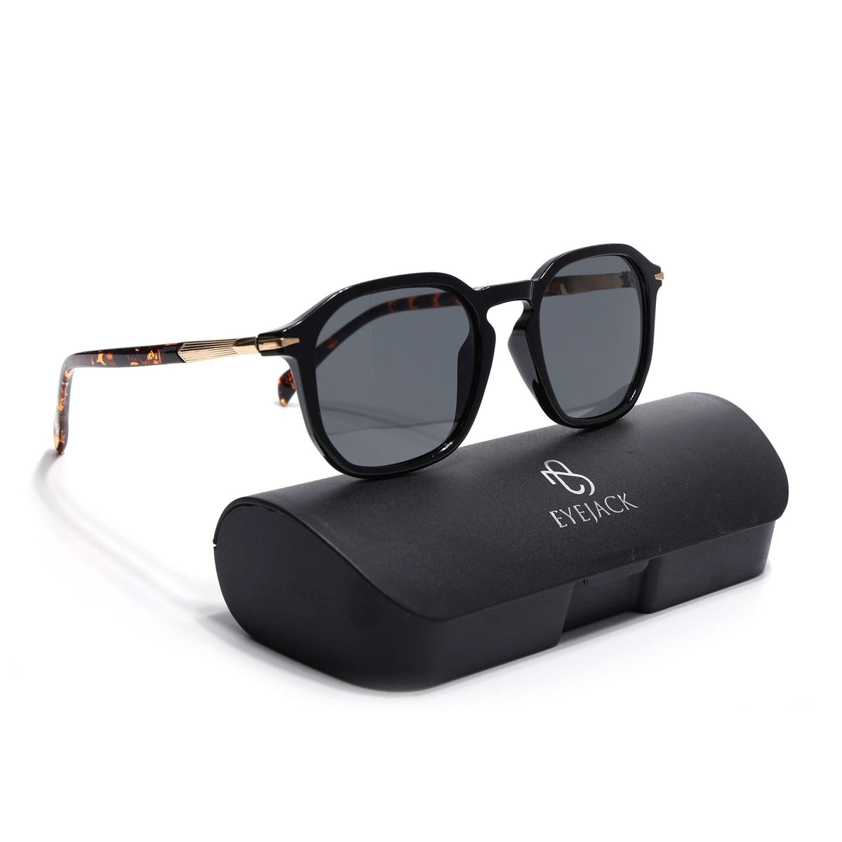 Eyejack Black Square Sunglasses for Men and Women - Style 1085 - view 8