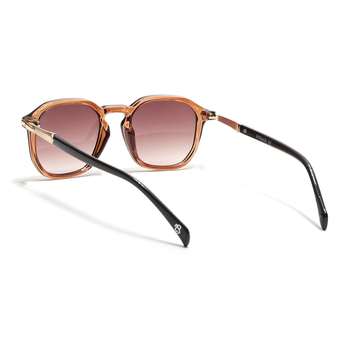 Eyejack Transparent Brown Square Sunglasses for Men and Women - view 6