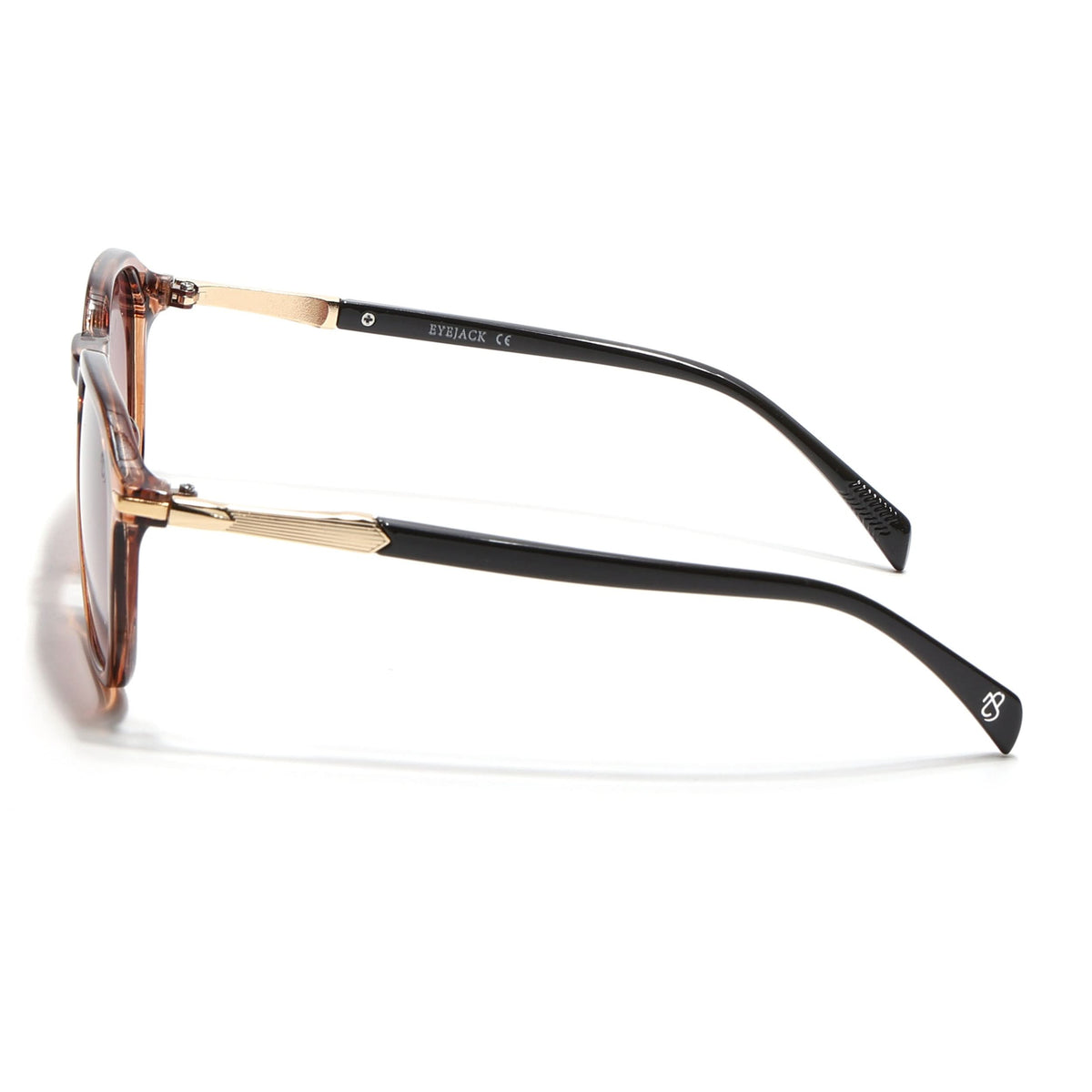 Eyejack Transparent Brown Square Sunglasses for Men and Women - view 7