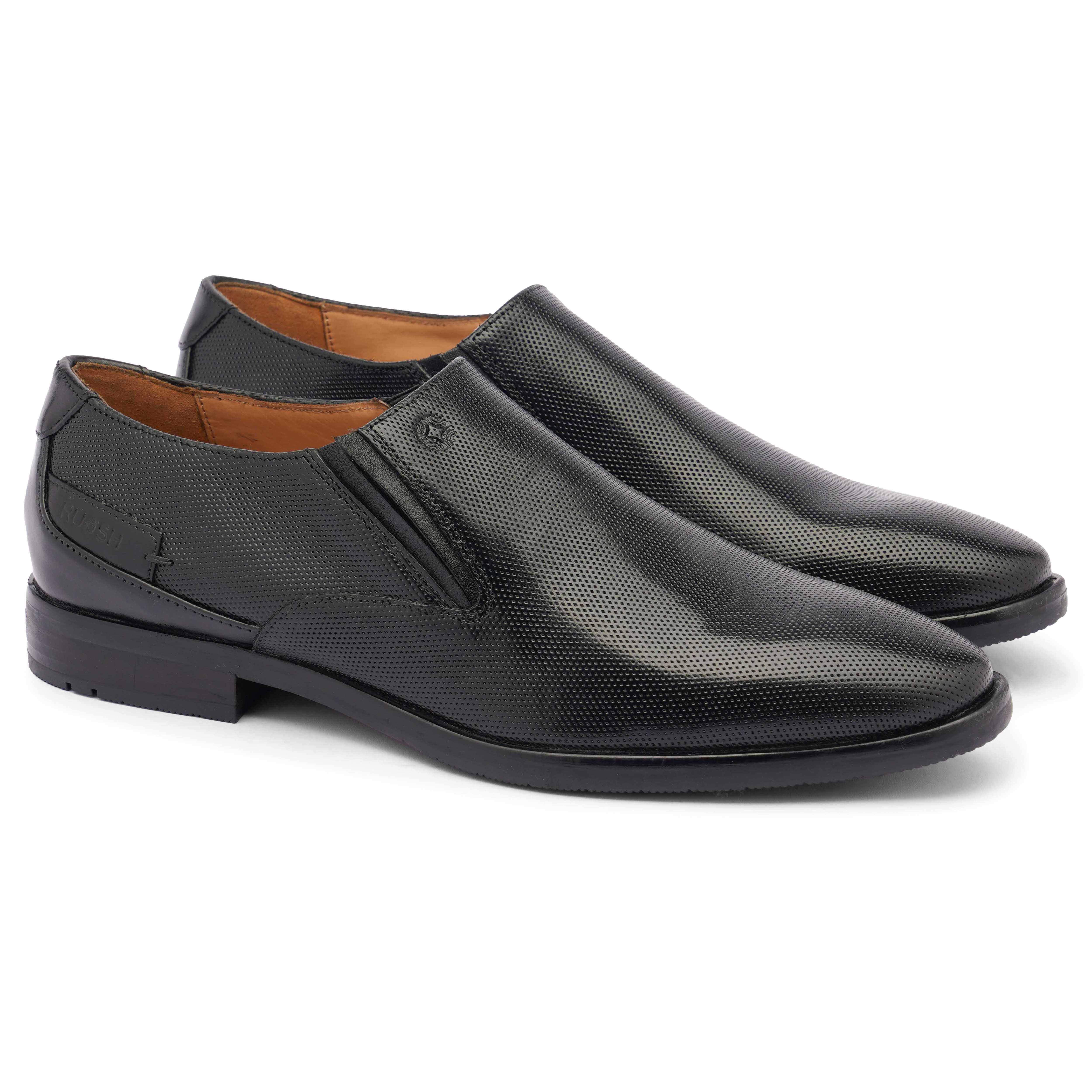 The Newyork Ruosh Men Black Formal Slip-On