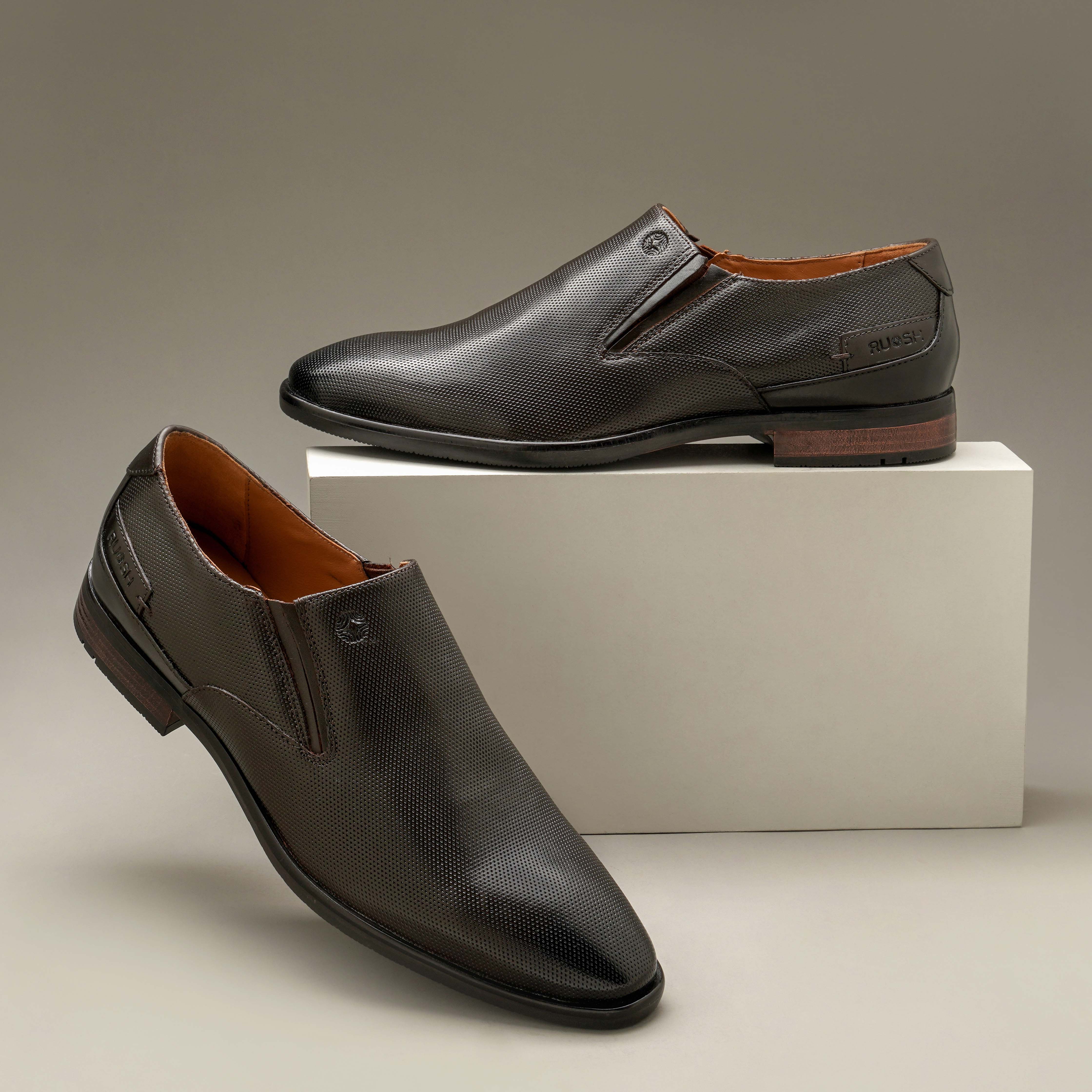 The Newyork Ruosh Men Brown Formal Slip-On