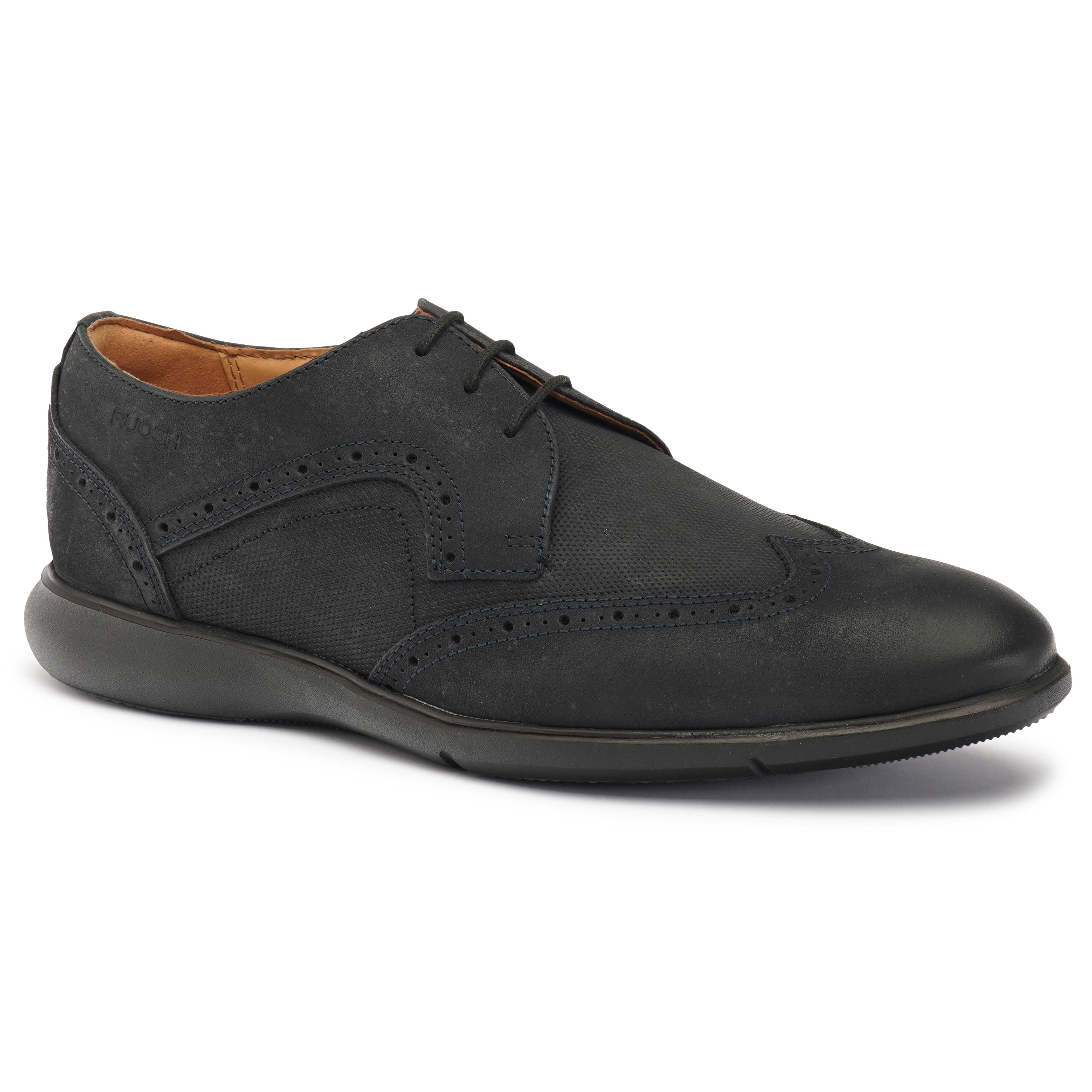 The Hybrid Ruosh Men Navy Wingtip Lace-Up