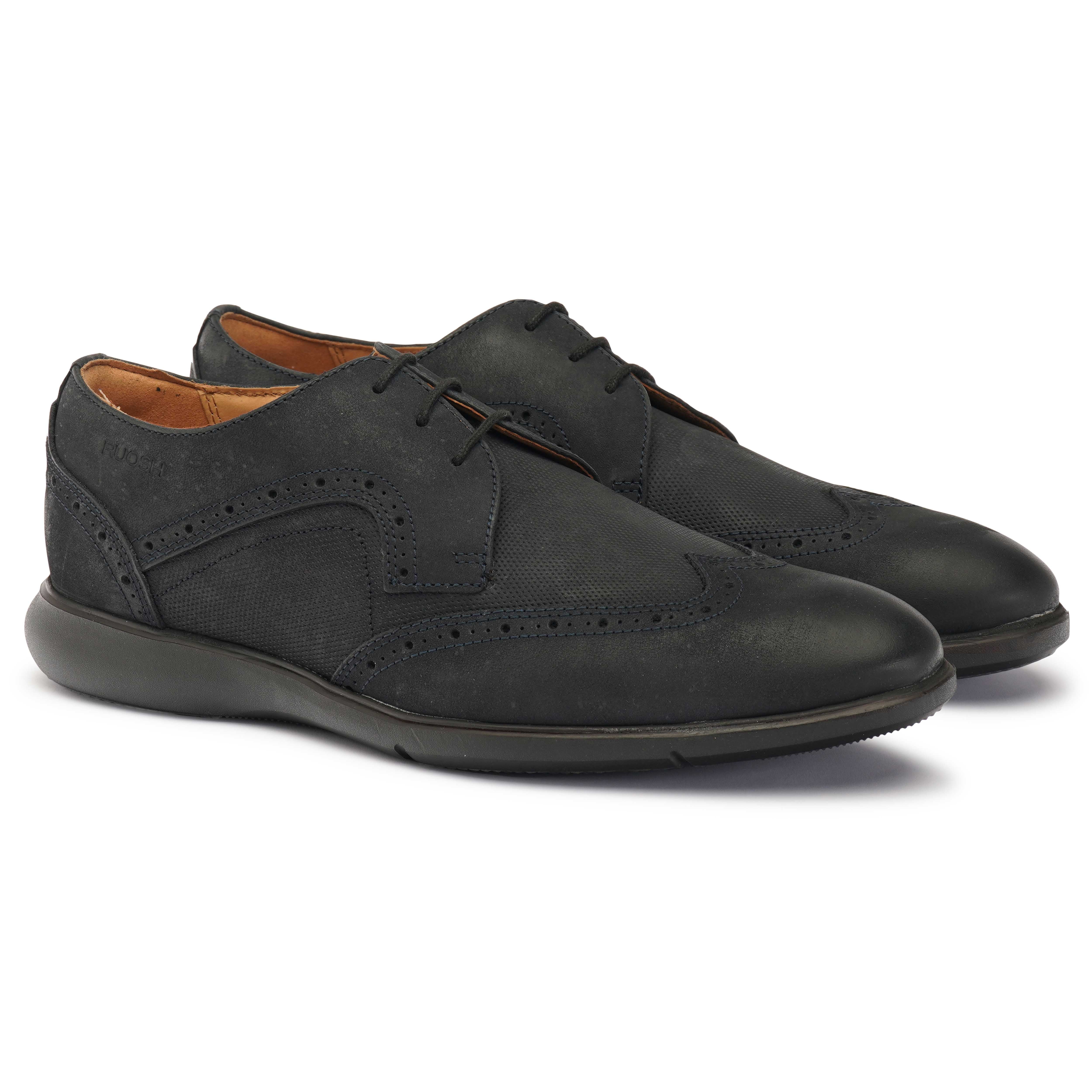 The Hybrid Ruosh Men Navy Wingtip Lace-Up