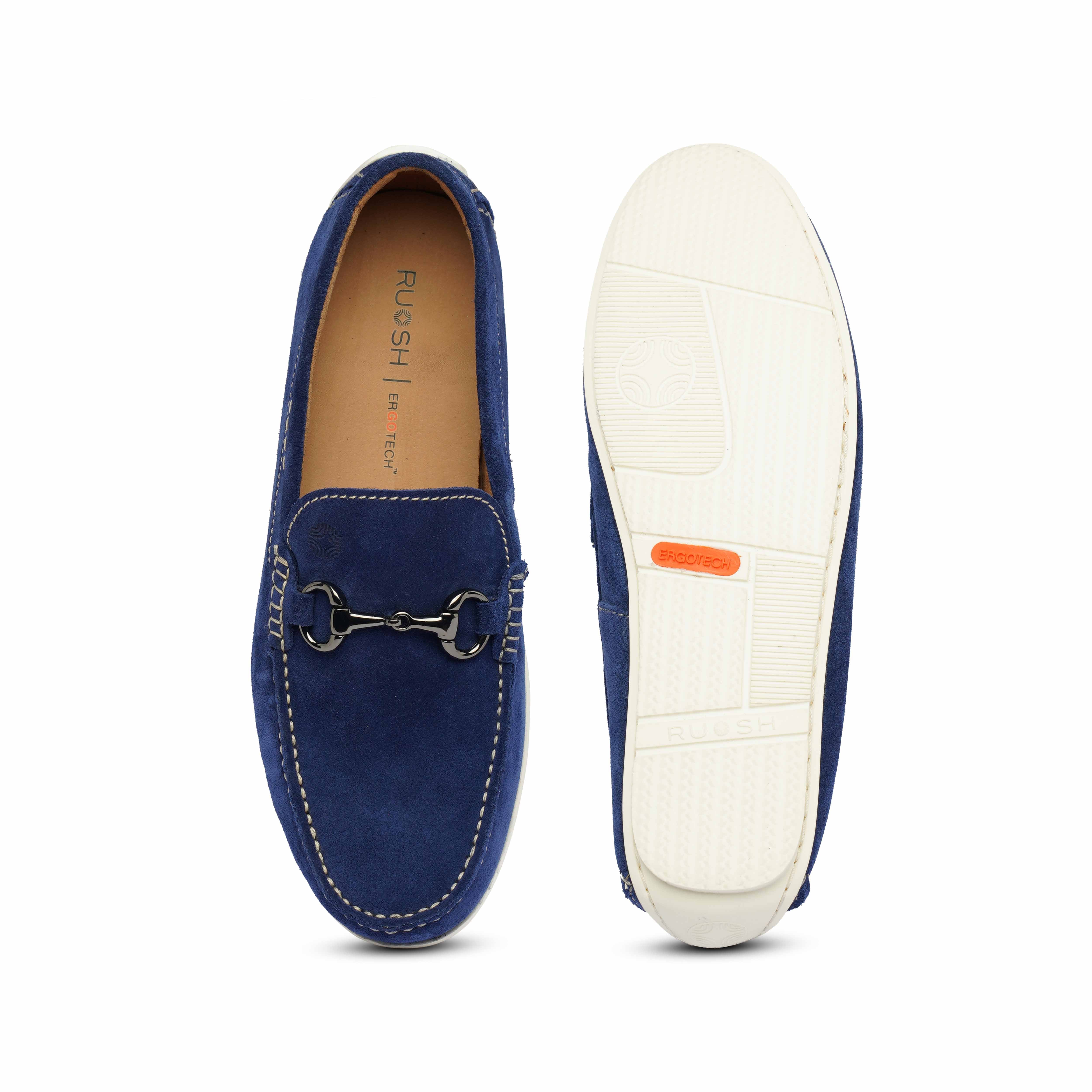 The Macau Ruosh Men Blue Suede Casual Driver