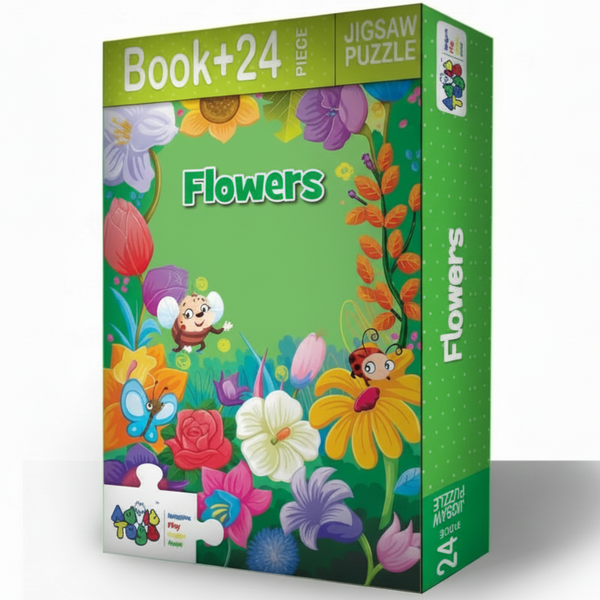 Flowers Kids Jigsaw Puzzle with Book – Advit Toys Prints Publications