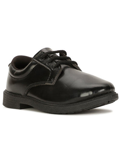Bata Boy's Black Lace-up Derby School Shoes - Black