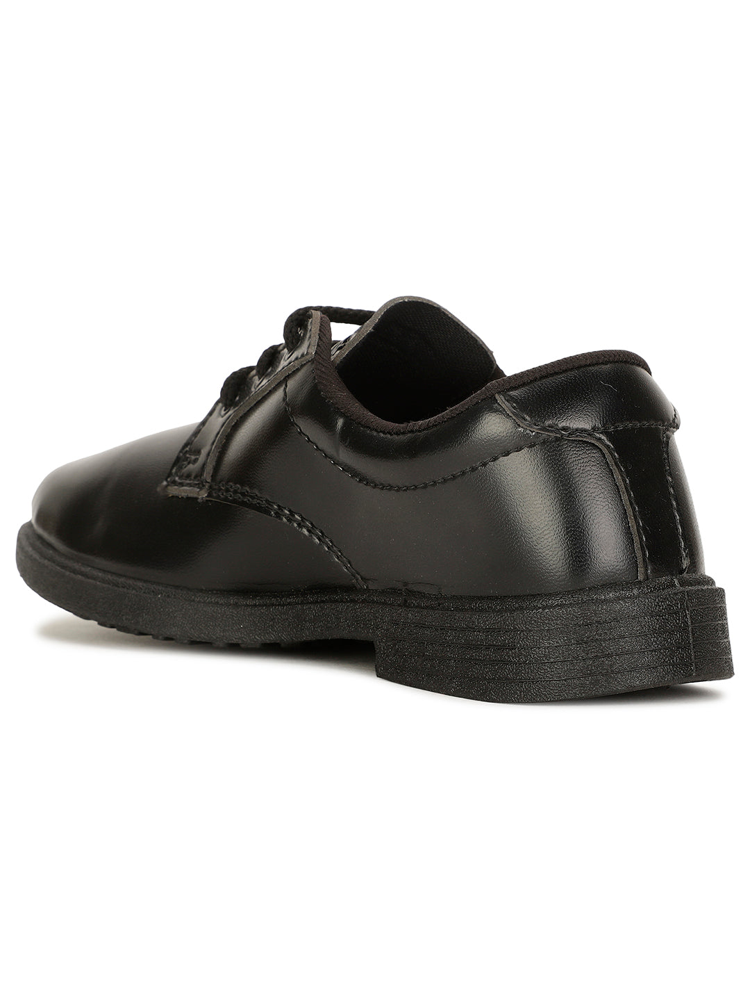 Bata Boy's Black Lace-up Derby School Shoes - Black