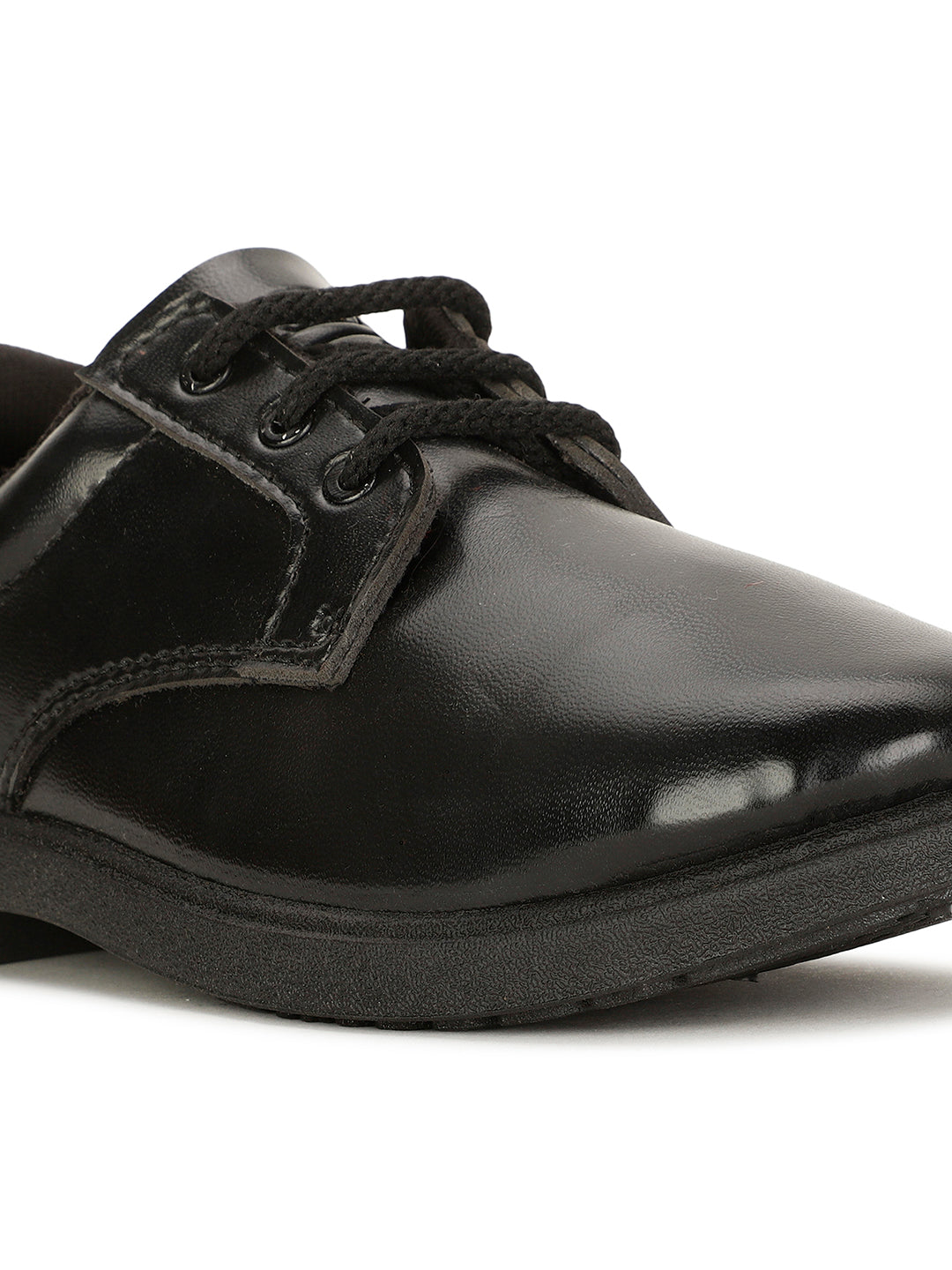 Bata Boy's Black Lace-up Derby School Shoes - Black