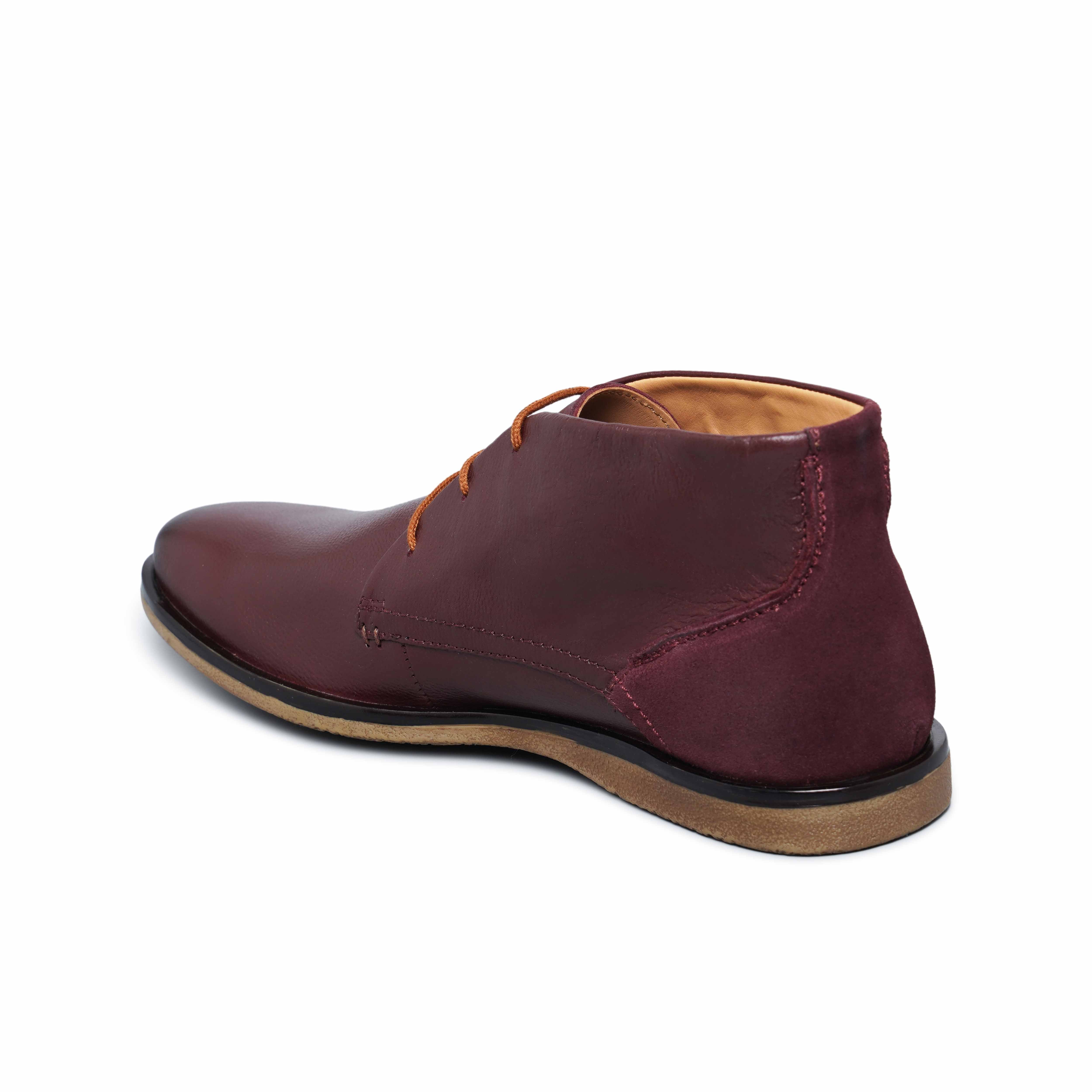 The Venice Ruosh Men Burgundy Ankle Chukka Boot