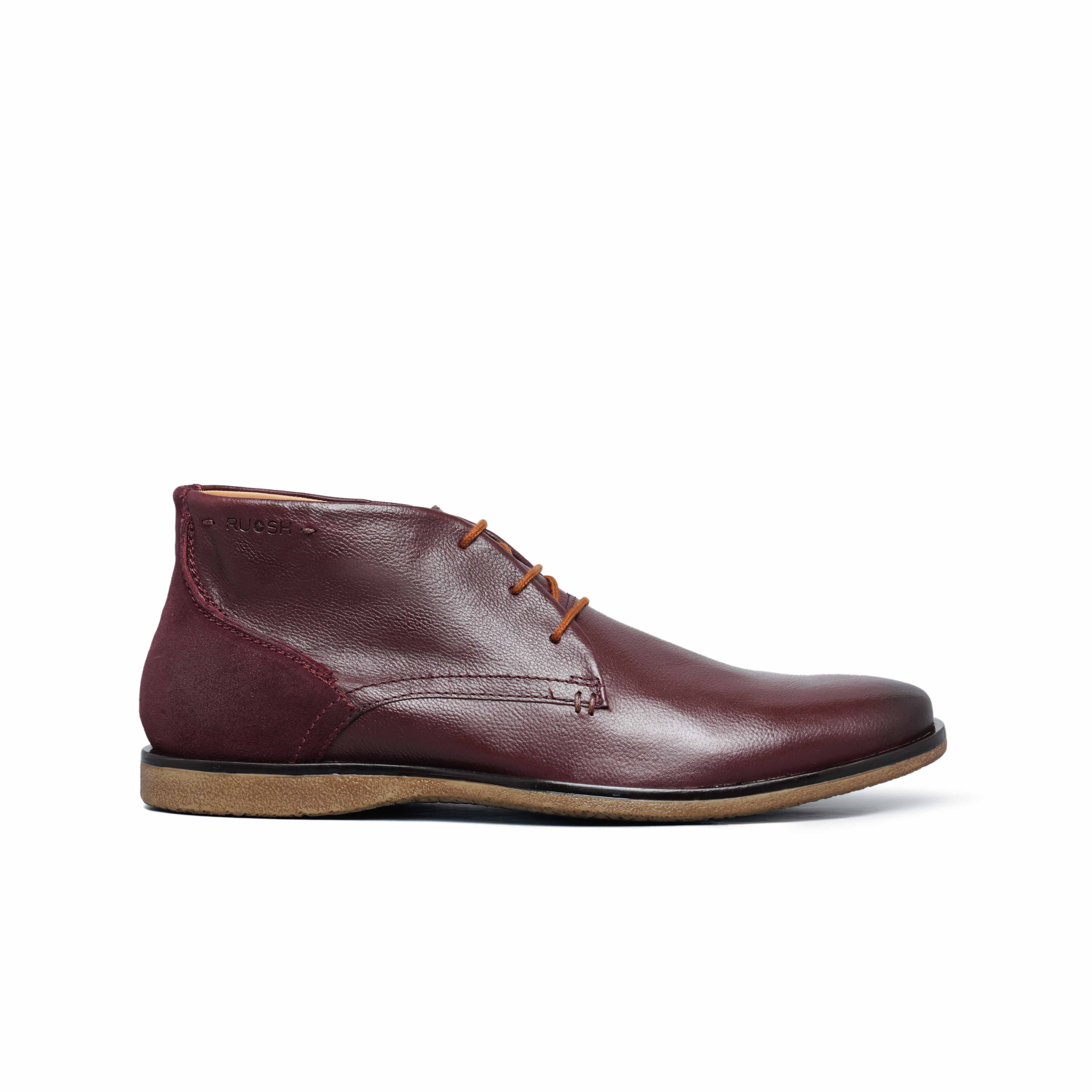 The Venice Ruosh Men Burgundy Ankle Chukka Boot