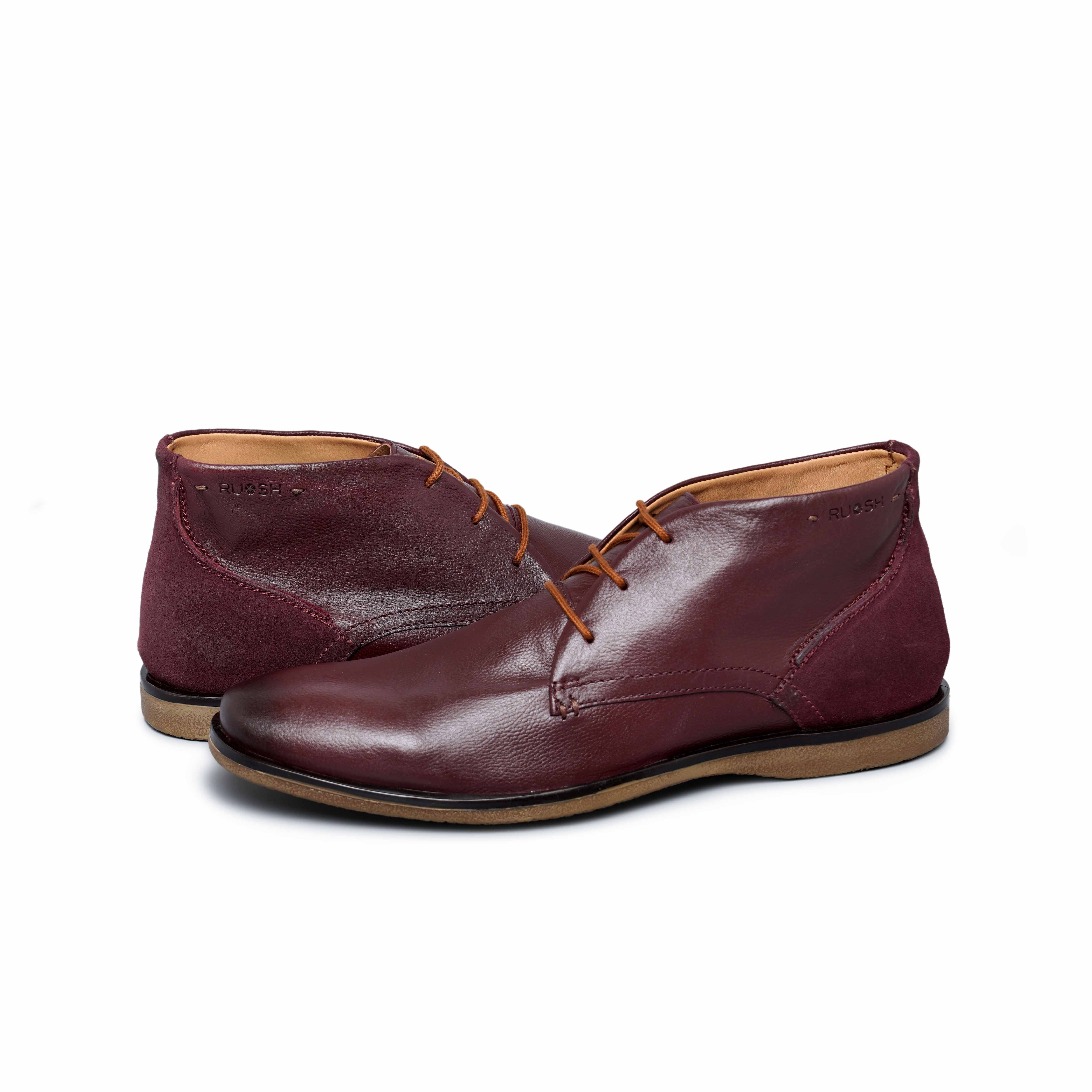 The Venice Ruosh Men Burgundy Ankle Chukka Boot
