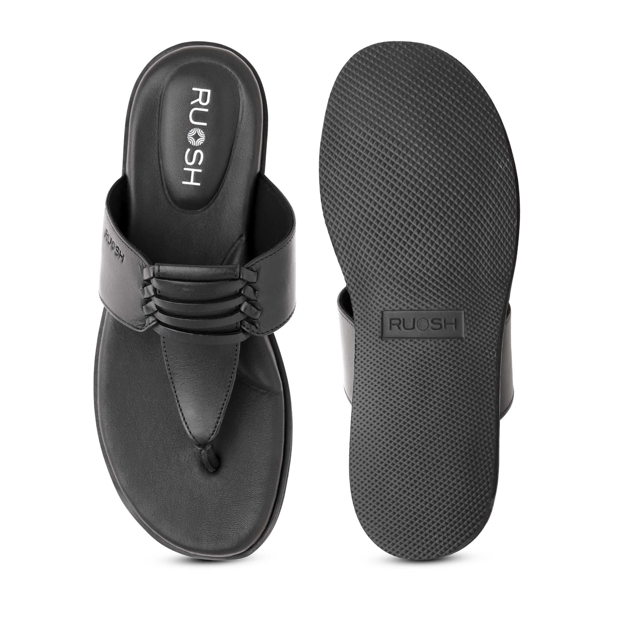 The Indo Black Men Slipper Ruosh