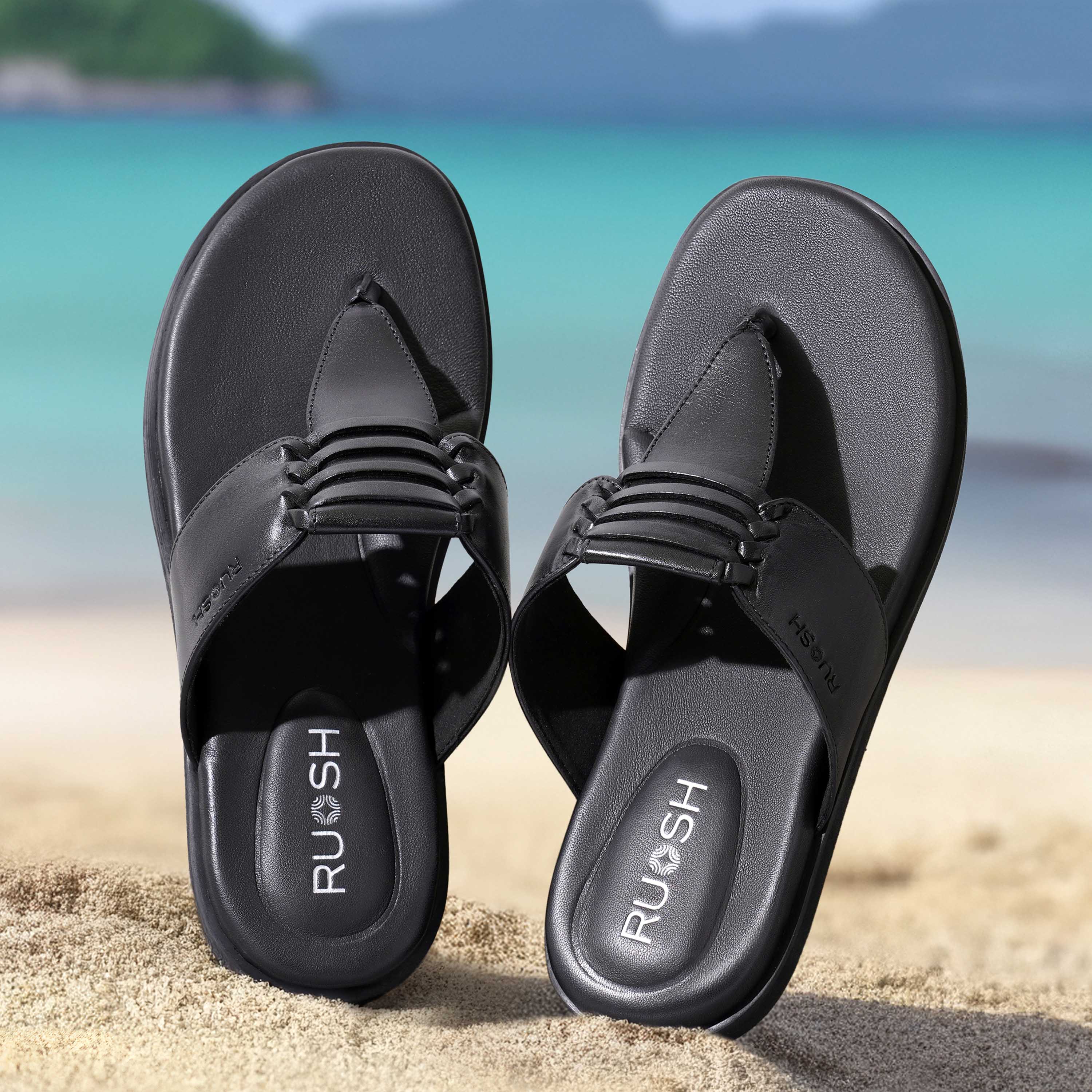 The Indo Black Men Slipper Ruosh