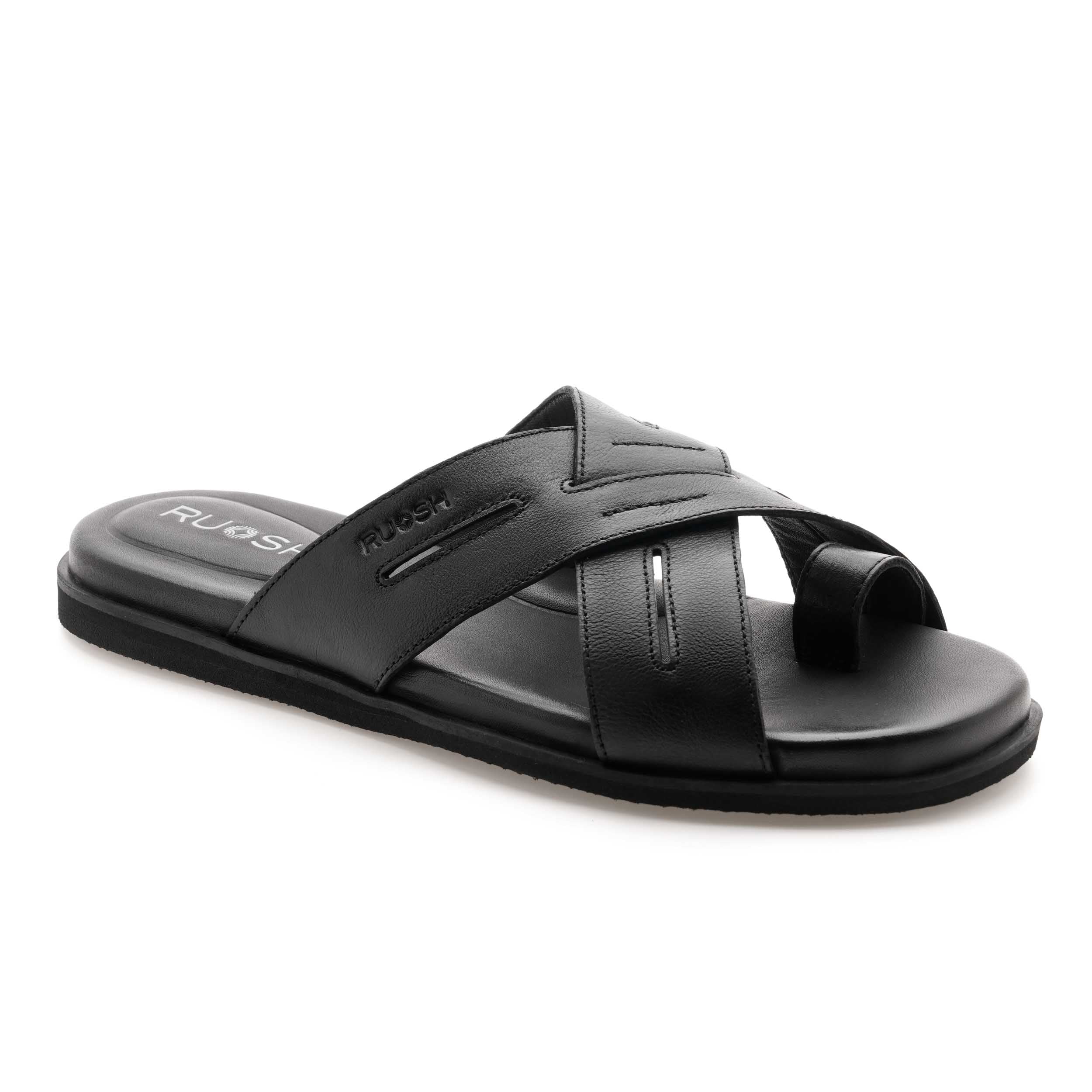 The Vega Black Men Slipper Ruosh