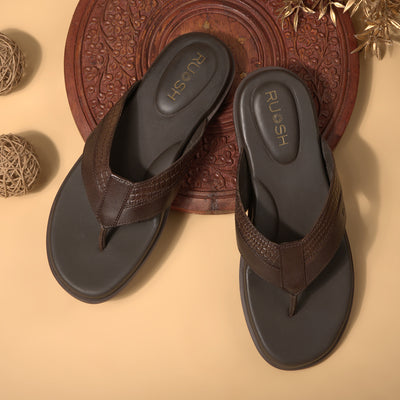 The Onyx Brown Men Sandals Ruosh