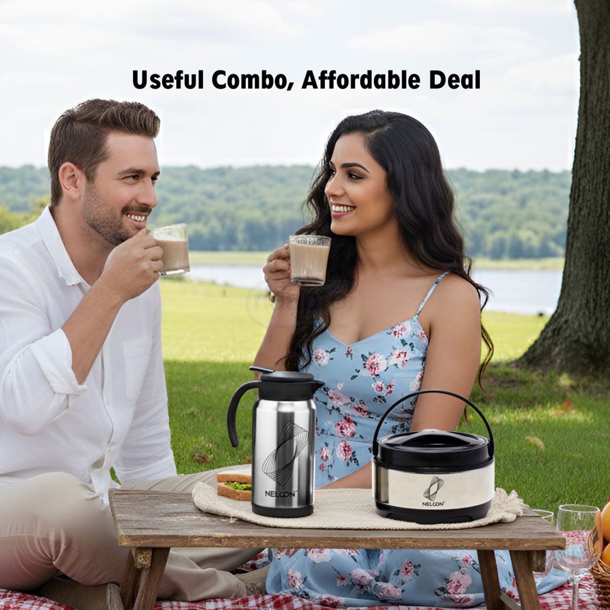 Nelcon Dinemate Kettle 2-Piece Gift Set – 600ml + 1000ml Stainless Steel Set