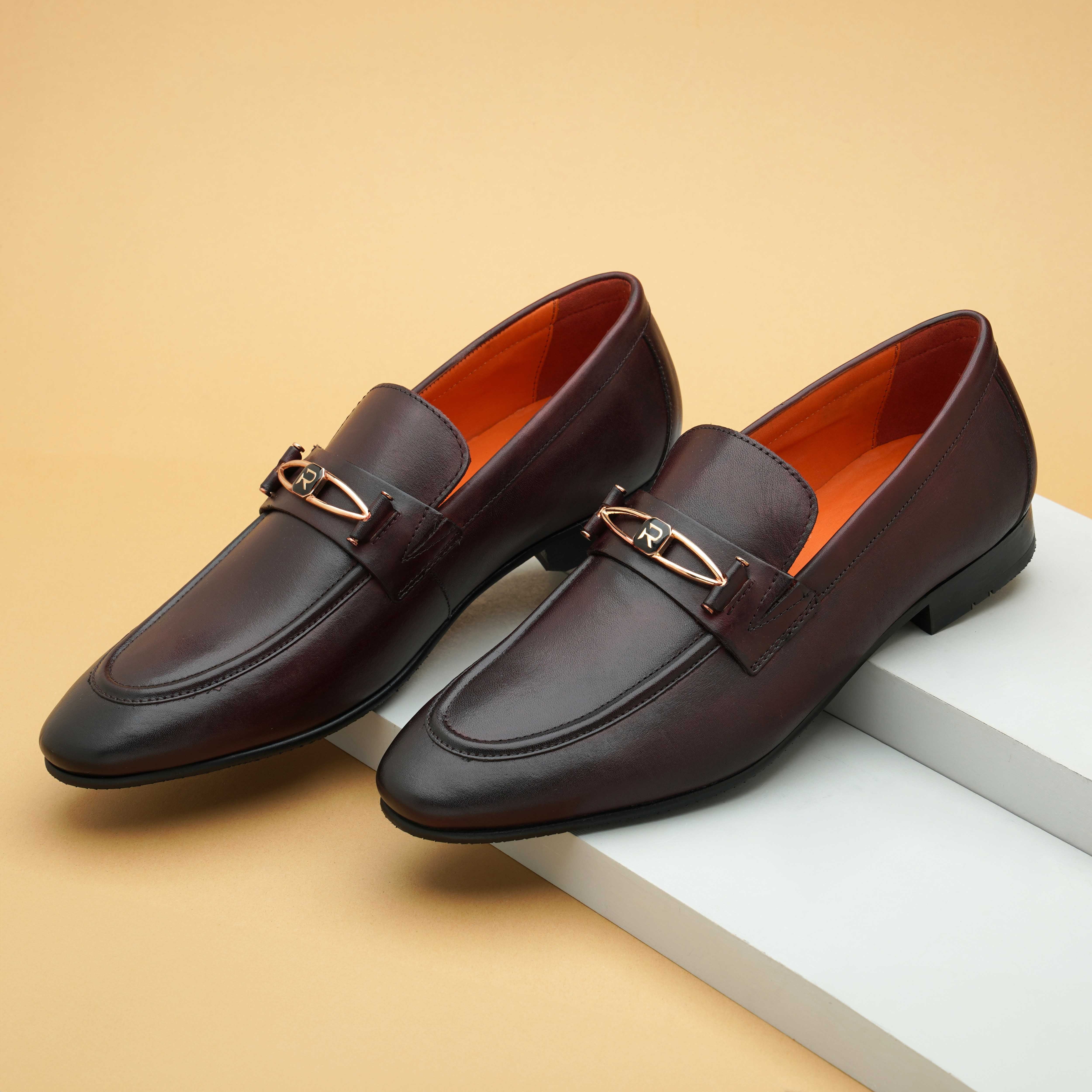 The Mars Ruosh Men Burgundy Occasion Slip-On